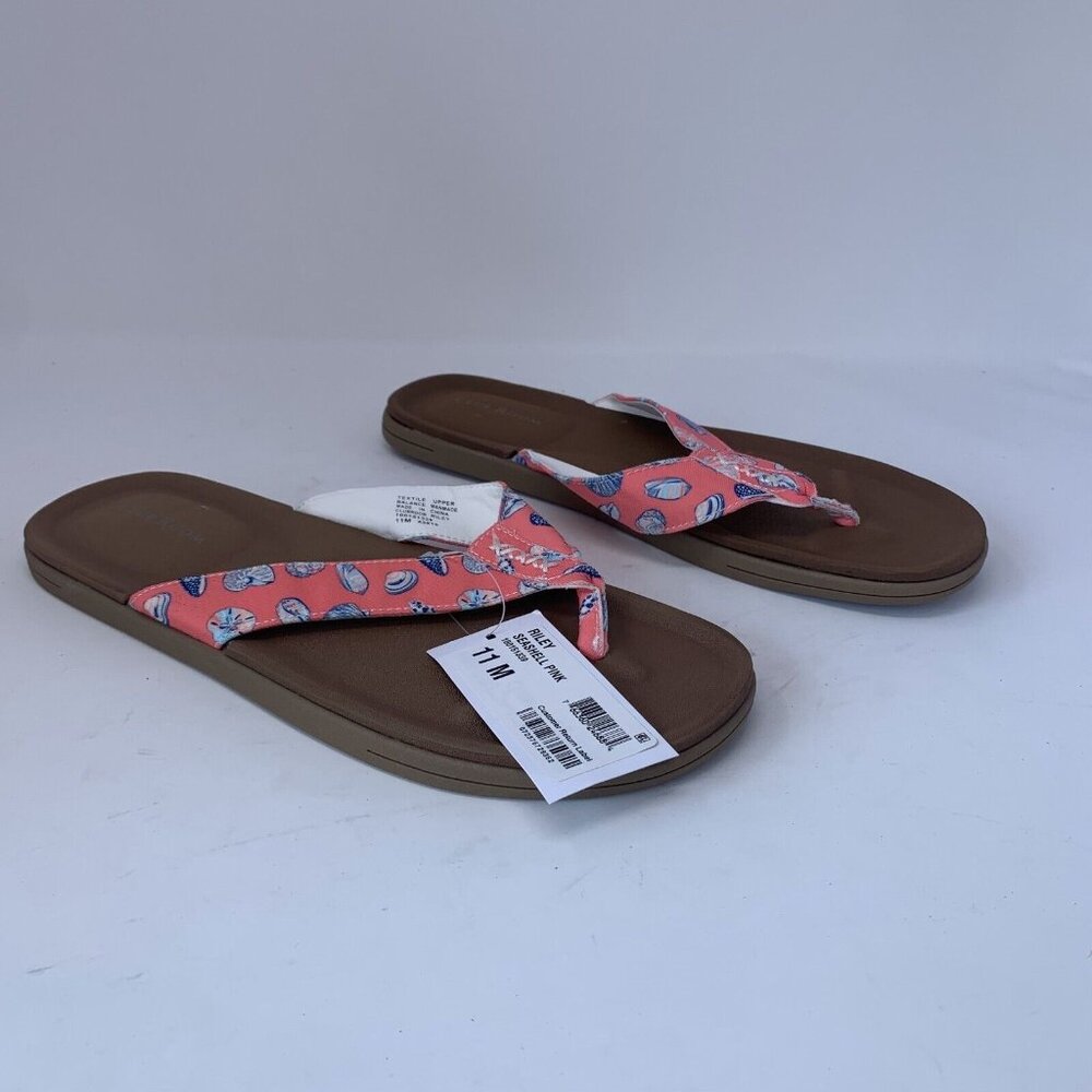 Club Room Riley 100151339 Flip Flop Sandals Men's 11M Seashell Pink Printed 8108